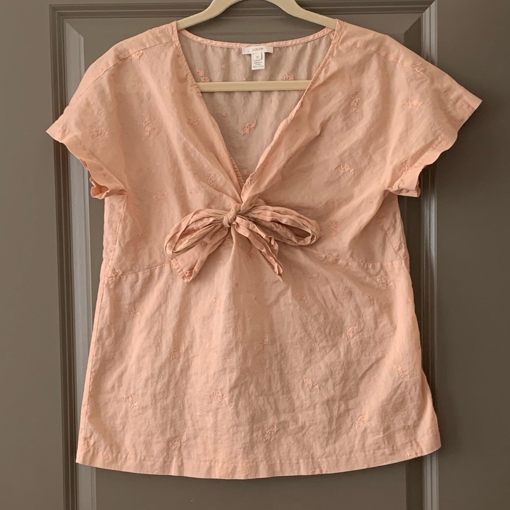 J. Crew Floral Embroidered Shirt